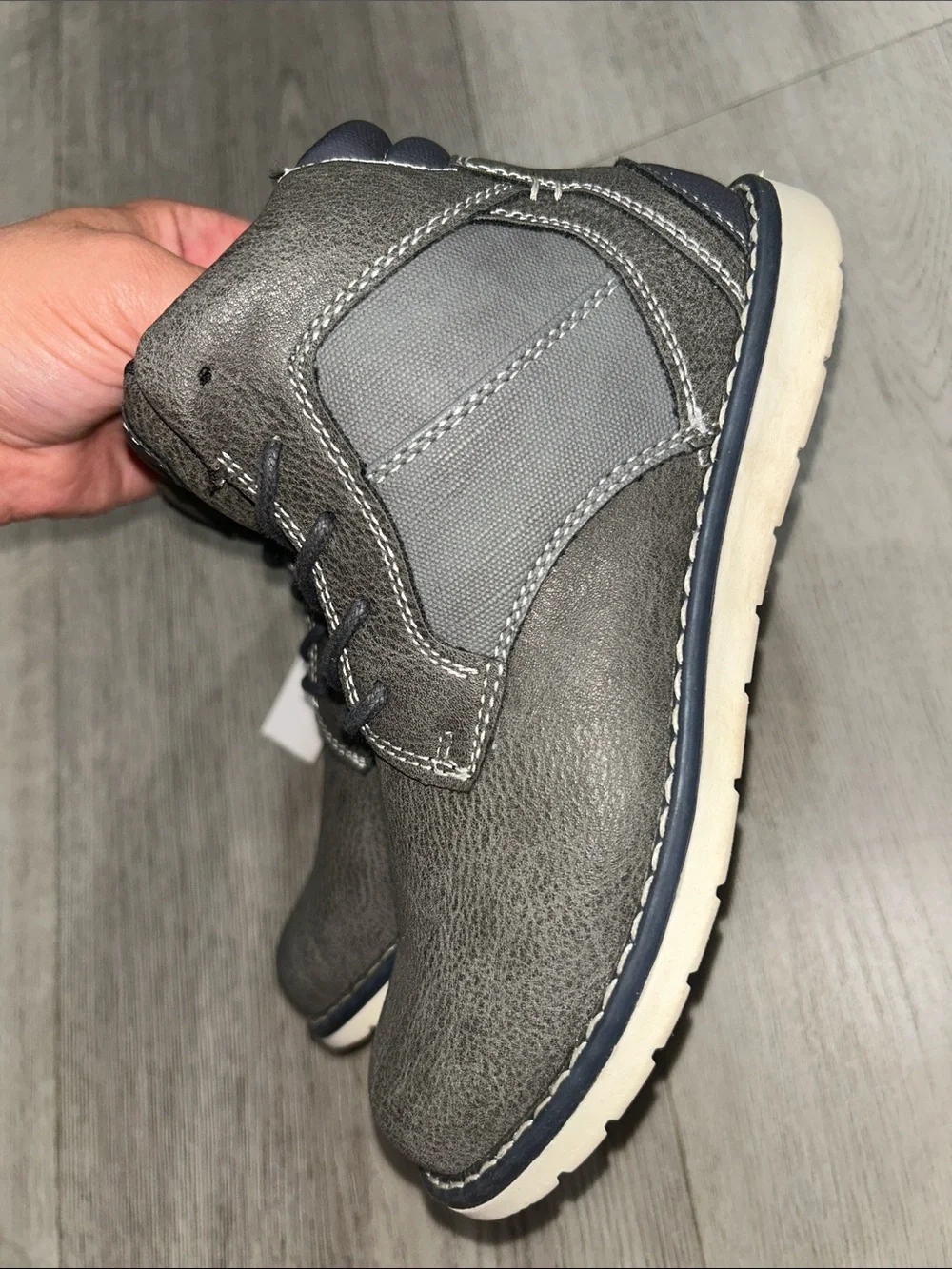 Sonoma Boys Gray Chukka Lace-Up Boots size 1 NWT